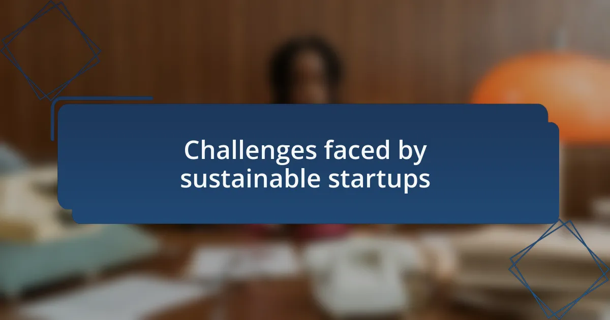 Challenges faced by sustainable startups